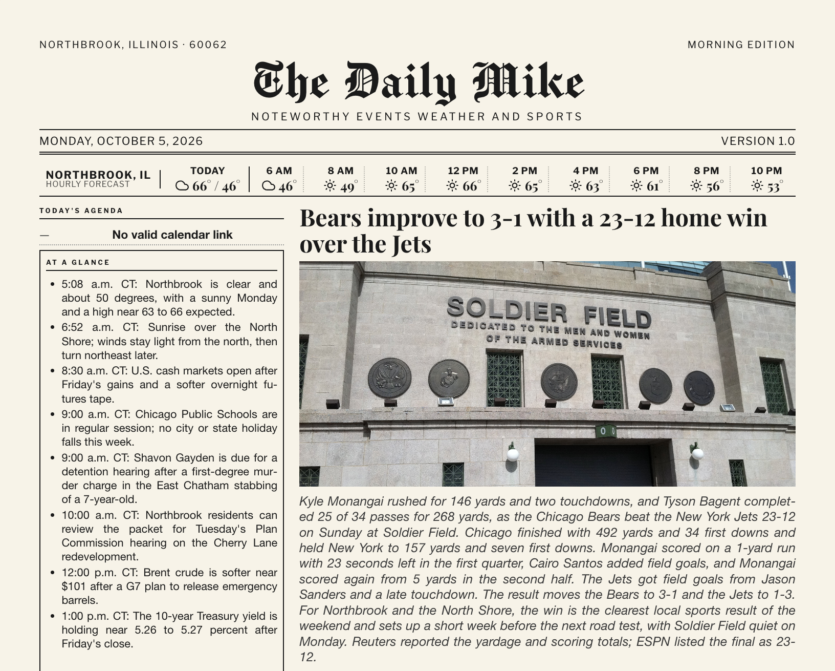 Personal newspaper preview