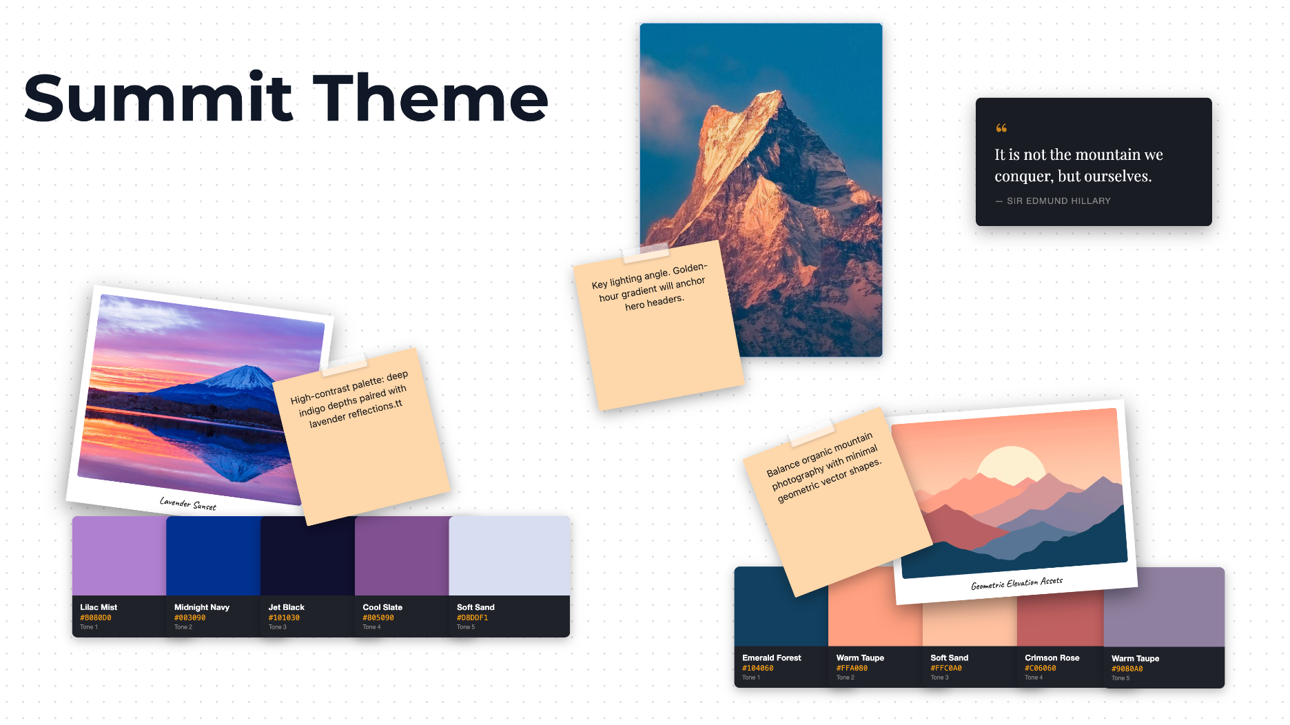 Summit theme moodboard